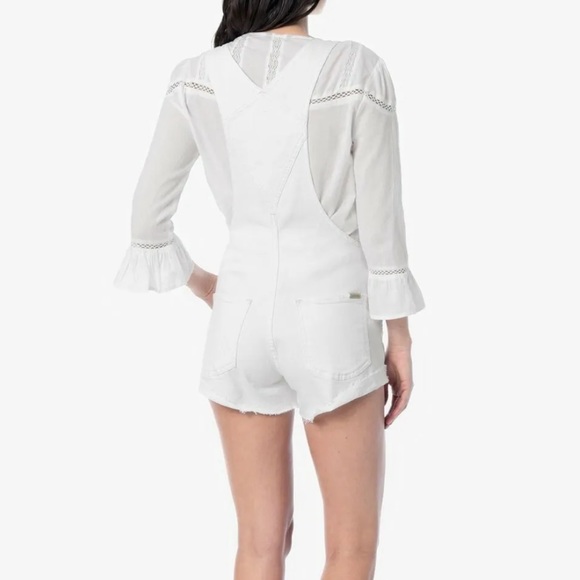 JOE’S Nicky off white shorts stretchy jean overalls - Picture 3 of 14